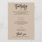 Welkomstbrief en Reisprogramma Trouw Welkomsttas Programma (Achterkant)