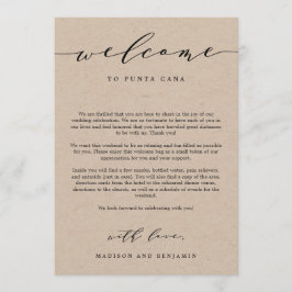 Welkomstbrief en Reisprogramma Trouw Welkomsttas Programma