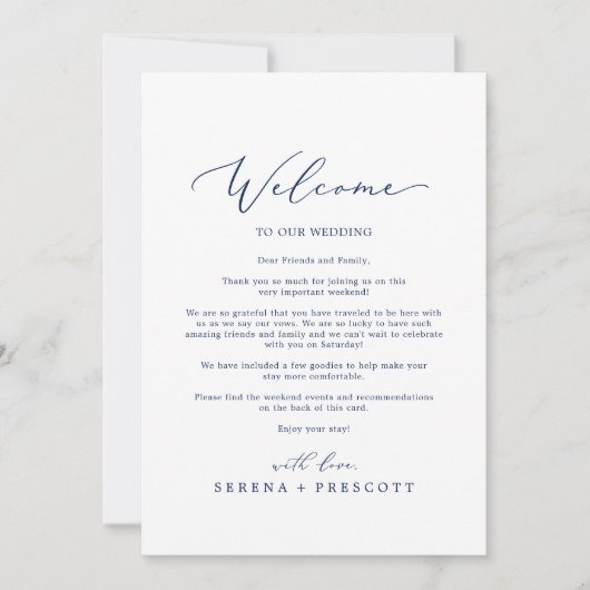 Welkomstbrief en reisroute van de fijne marinebrui (Voorkant)