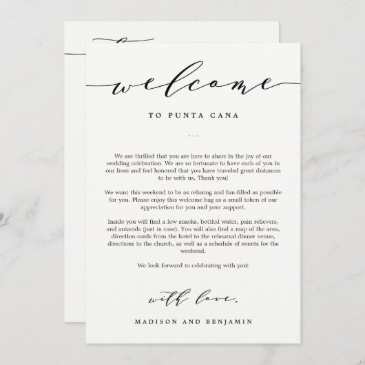 Welkomstbrief en routebeschrijving Trouw Welkomstt (Voorkant / Achterkant)