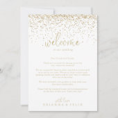 Welkomstbrief Gold Confetti Script Weduwen (Voorkant)