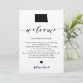 Welkomstbrief over het huwelijk in North Dakota en Programma (Staand voorkant)