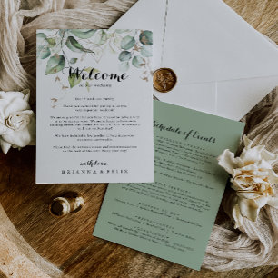 Welkomstbrief van Elegant Gold Greenery Wedding