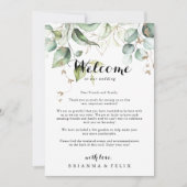 Welkomstbrief van Elegant Gold Greenery Wedding (Voorkant)