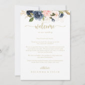 Welkomstbrief van Navy Blush Floral Wedding (Voorkant)