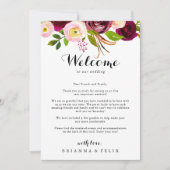 Welkomstbrief van Rustic Blush Bourgundy Wedding (Voorkant)