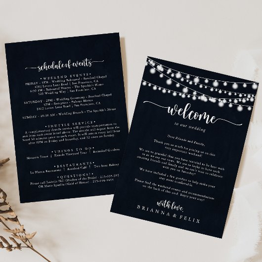 Welkomstbrief van Rustic String Lights Wedding