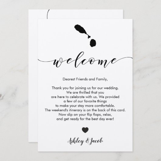 Welkomstbrief van St. Kitts en Nevis Wedding Programma (Voorkant / Achterkant)