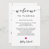 Welkomstbrief voor bruiloft en weekendreiskaart programma (Voorkant / Achterkant)