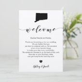 Welkomstbrief voor Connecticut Wedding en reisrout Programma (Staand voorkant)