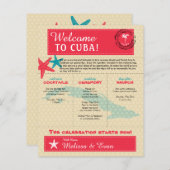 Welkomstbrief voor het huwelijk in Cuba, Blauwgroe (Voorkant / Achterkant)