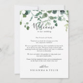 Welkomstbrief voor Script Green Foliage Weddenscha (Voorkant)