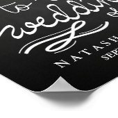 Welkomstbruiloft Koord Lights Chalkboard Wedding Poster (Hoek)