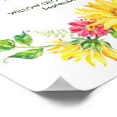 Welkomstbruiloft zomerzonbloem poster (Hoek)