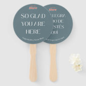 welkomstfan van Slategray Handwaaier (Voorkant en achterkant)