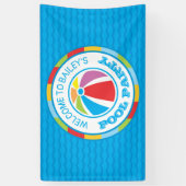 Welkomstgebanner Pool Party Summer Party Spandoek (Verticaal)