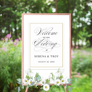 Welkomstgebarentjes voor elegant script poster
