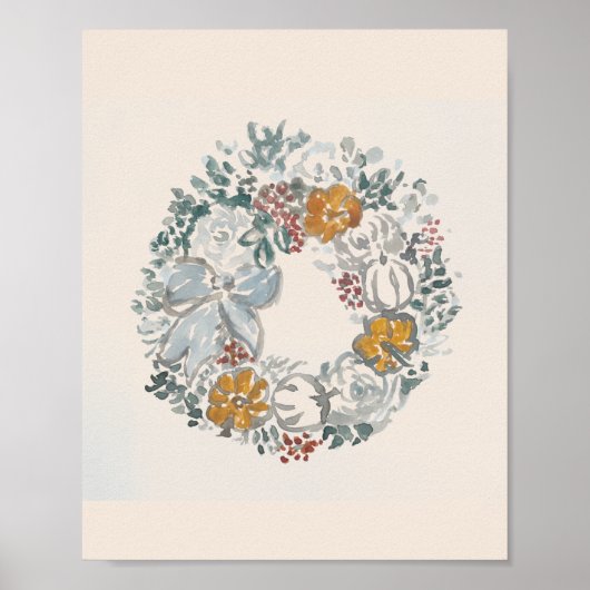 Welkomstherfst pomkin Blue Painting Poster (Voorkant)