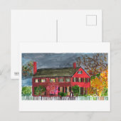 Welkomstig briefkaart van het rode huis (Voorkant / Achterkant)