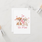 Welkomstkaart met puppy-liefde kaart (Voorkant / Achterkant in situ)