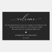 Welkomstlabel bruiloft rechthoekige sticker (Voorkant)