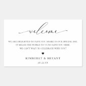 Welkomstlabel bruiloft rechthoekige sticker (Voorkant)