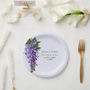 Welkomstmooie Wisteria Flowers Aangepaste naam Papieren Bordje