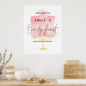 Welkomstnaam 21st Birthday Party (roze Cake Script Poster (Keuken)