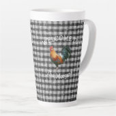 Welkomstnaam kow zwart-wit Check Farmhouse Latte Mok (Rechterhoek)