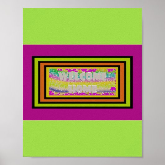 welkomstontwerp paars groen rood poster (Voorkant)