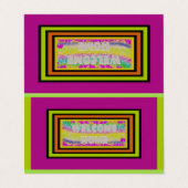 welkomstontwerp paars groen rood visitekaartjes (Buitenkant ongevouwen)