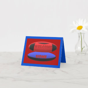 welkomstontwerp rood marinblauw met tekstwoorden kaart