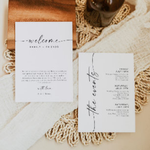 Welkomstschema BLAIR Modern Boho Wedding Weekend Kaart