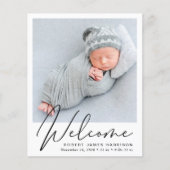 Welkomstscript Aankondiging geboorte foto (Voorkant)