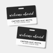 welkomstscript badge (Voor- en achterkant)