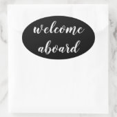 welkomstscript ovale sticker (Tas)