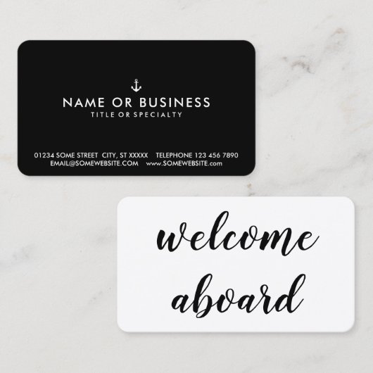 welkomstscript visitekaartje (Voorkant / Achterkant)