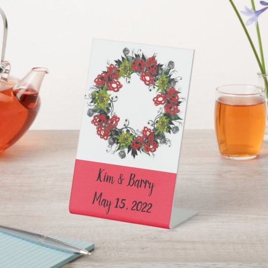 Welkomstsignaal met floral bloemen reclamebord met voetstuk (Insitu)