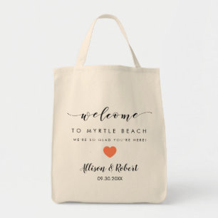 Welkomsttas van bruiloft met achterste reisweg, ko tote bag