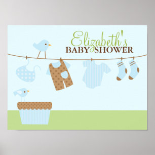 Welkomstteken baby wasgoed Baby shower Poster