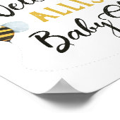 Welkomstteken bije Baby shower Poster (Hoek)