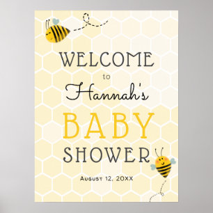Welkomstteken bije Baby shower Poster