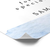 Welkomstteken blauwe en gouden Floral Wedding Poster (Hoek)