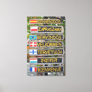 Welkomstteken Canvas Afdruk