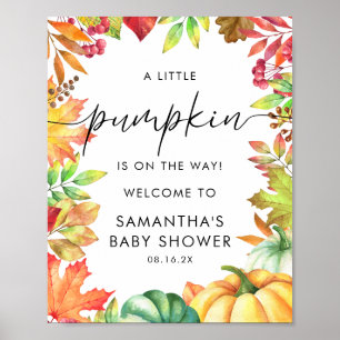 Welkomstteken kleine pomkin Herfst Baby shower Poster