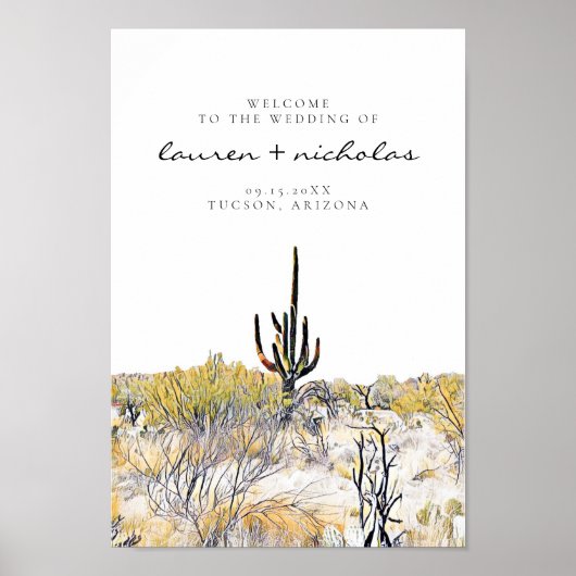 Welkomstteken van Arizona Desert Wedding Poster (Voorkant)