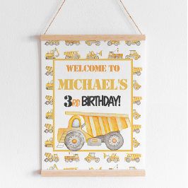 Welkomstteken van constructiedrong Truck Poster