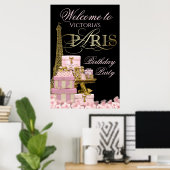 Welkomstteken van de feestdag in Parijs Poster (Thuiskantoor)