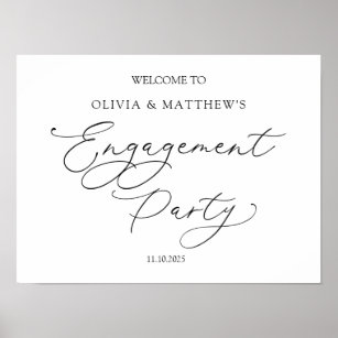 Welkomstteken van de klassieke Engagement Party Poster