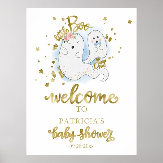 Welkomstteken van Little Boo Halloween Baby shower Poster (Voorkant)
